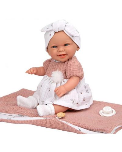 Кукла-бебе Arias - Роса със спален чувал в розово, 33 cm - 2