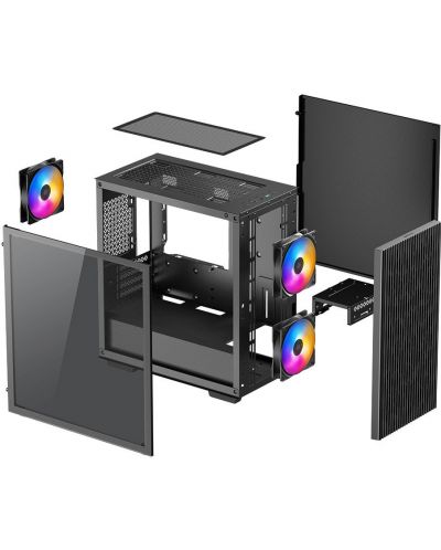 Кутия DeepCool - MATREXX 40, mini tower, черна/прозрачна - 9