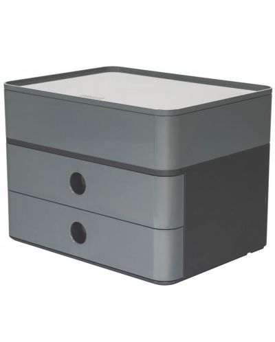 Кутия с 2 чекмеджета Han - Allison smart plus, тъмносива - 1