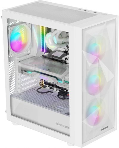 Кутия Genesis  - DIAXID 605 RGB, mid tower, бяла/прозрачна - 2