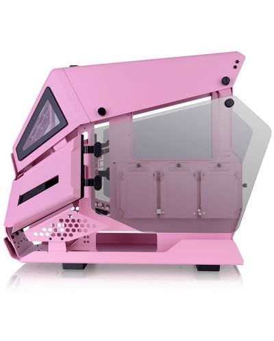 Кутия Thermaltake - AH T200 Pink, micro tower, розова/прозрачна - 5