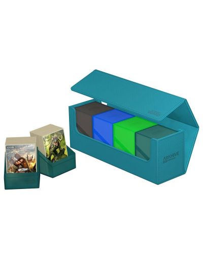 Кутия за съхранение на карти Ultimate Guard Arkhive XenoSkin - Monocolor Petrol (400+ бр.) - 5