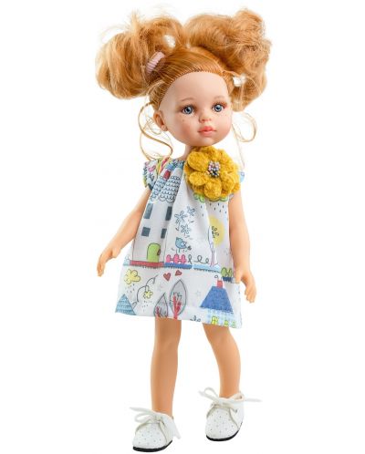 Кукла Paola Reina Amigas - Даша, с къса рокля на къщички и 2 опашки, 32 cm - 1