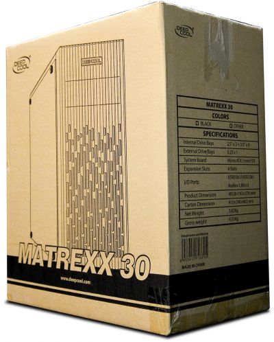Кутия DeepCool - MATREXX 30, mini tower, черна/прозрачна - 10