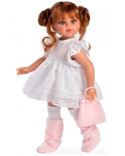 Кукла Asi Dolls - Сабрина с бяла рокля и розова чанта, 40 cm - 1