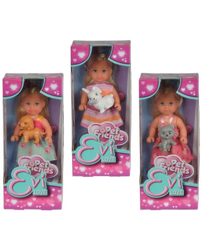 Кукла Simba Toys Evi Love - Eви, приятел на животните, асортимент - 3