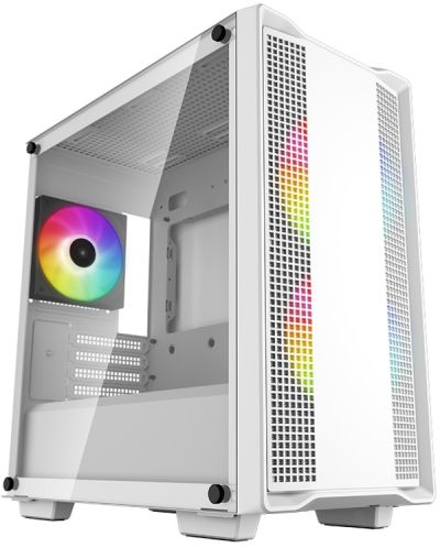 Кутия DeepCool - CC360 ARGB, mini tower, бяла/прозрачна - 1