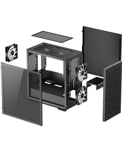 Кутия DeepCool - MATREXX 40, mini tower, черна/прозрачна - 10
