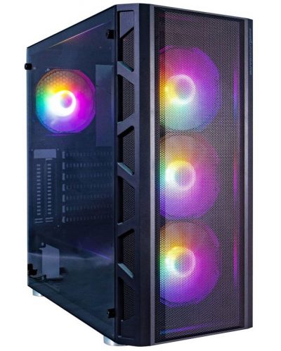 Кутия 1stPlayer - Firebase XP-E RGB, mid tower, черна/прозрачна - 1