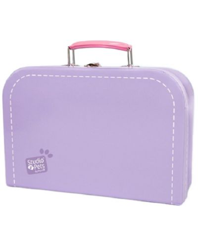 Куфарче за плюшени играчки Studio Pets - С паспорт, 16 cm, лилаво - 1