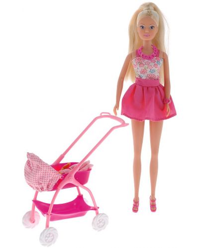 Кукла Simba Toys Steffi Love - Стефи, с количка и бебе, асортимент - 1