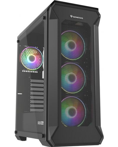 Кутия Genesis - Irid 505 V2 ARGB, mid tower, черна/прозрачна - 1