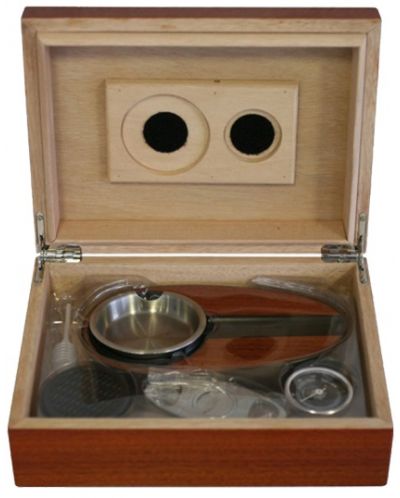 Кутия за пури (хумидор) WinJet - Zorr, с пепелник и ножица, кафява - 1