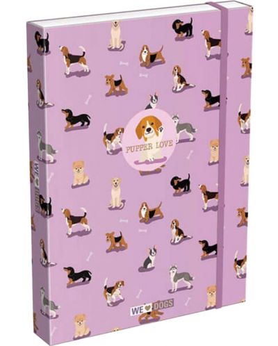 Кутия с ластик Lizzy Card We Love Dogs Pups - 33 x 24 x 5 cm - 1