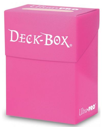 Кутия за карти Ultra Pro - Solid Color Deck Box, Bright Pink (80+ бр.) - 1