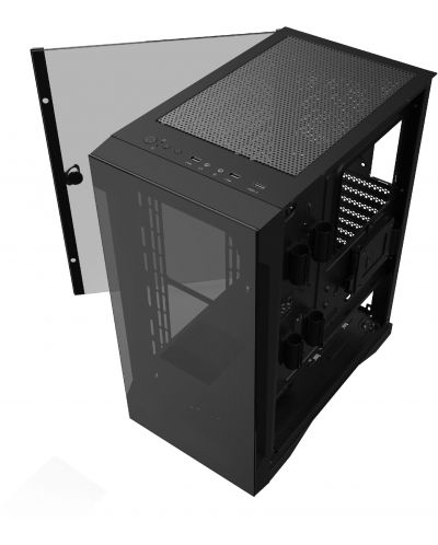 Кутия Gamdias - TALOS E2 Elite RGB, mid tower, черна/прозрачна - 3