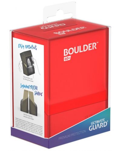 Кутия за карти Ultimate Guard Boulder Deck Case - Standard Size - Червена (60 бр.) - 5