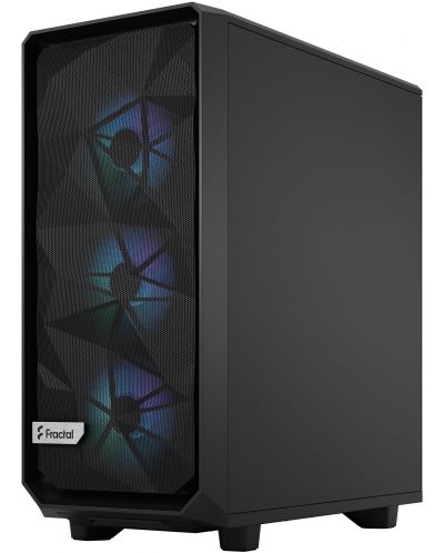 Кутия Fractal Design - Meshify 2 Compact RGB, mid tower, черна/прозрачна - 5