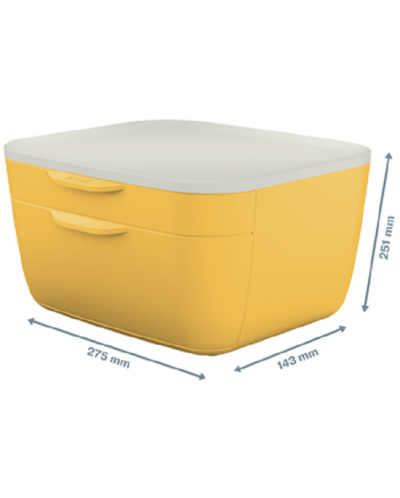 Кутия Leitz Cosy – 2 чекмеджета, жълта - 3