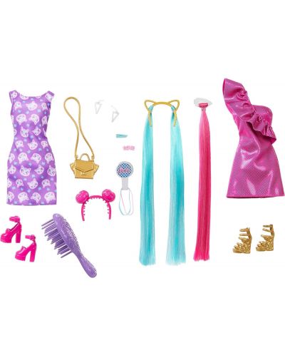 Кукла Barbie Fun & Fancy Hair - С дълга цветна коса и аксесоари - 4