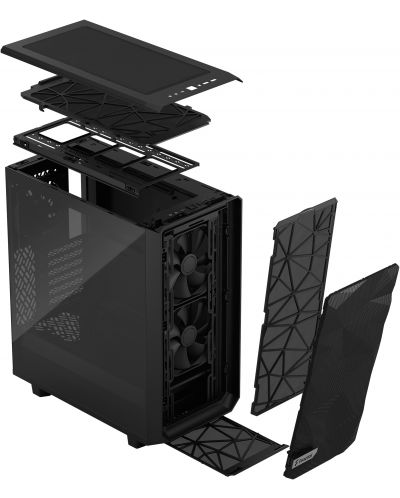 Кутия Fractal Design - Meshify 2 Compact, mid tower, черна/прозрачна - 10