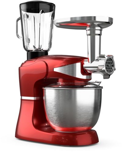 Кухненски робот Tesla - KR600RA, 1000W, 6 степени, червен/сребрист - 3