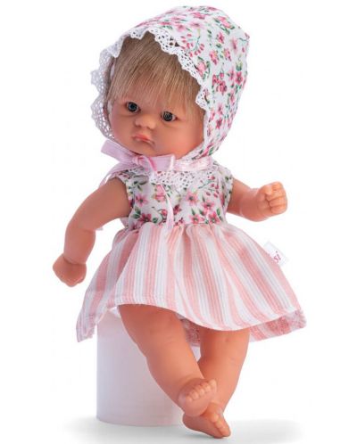 Кукла Asi Dolls Bomboncin - Бебе Чикита, с шапка  на цветя и дантели, 20 cm - 1