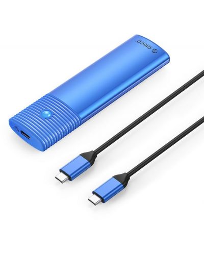 Кутия за SSD Orico - PWM2, M.2 M/B key, USB-C, 5Gbps, синя - 2