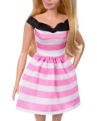 Кукла Barbie - 65-та годишнина, с рокля на розови райета - 4