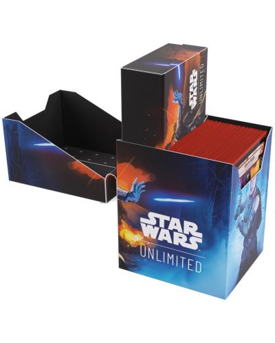 Кутия за карти Gamegenic - Star Wars: Unlimited Soft Crate - Rey/Kylo Ren (60 бр.) - 5