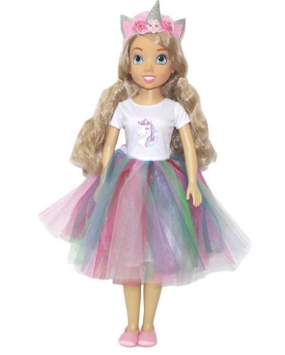 Кукла Bambolina - My lovely doll, с рокля на еднорог, 80 cm - 1