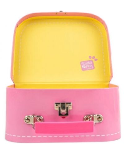 Куфарче за плюшени играчки Studio Pets - С паспорт, 16 cm, розово - 2