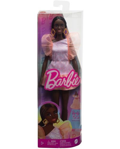 Кукла Barbie Fashionistas 216 - С прасковена парти рокля - 6