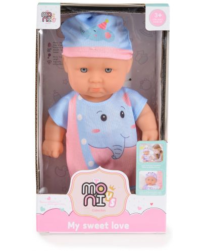 Кукла Moni Toys - С дрехи на слонче, 20 cm - 2