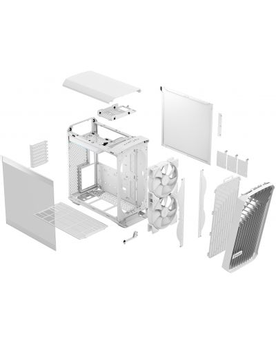 Кутия Fractal Design - Torrent Compact TG RGB, mid tower, бяла/прозрачна - 3