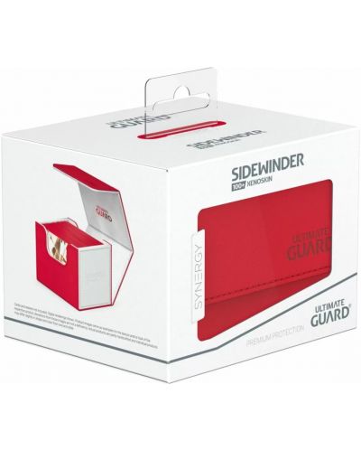 Кутия за карти Ultimate Guard Sidewinder XenoSkin SYNERGY Red/White (100+ бр.) - 4