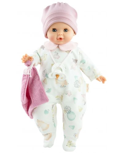 Кукла-бебе Paola Reina Alex y Sonia - Соня, с цяло боди, кърпичка и шапка, 36 cm - 1