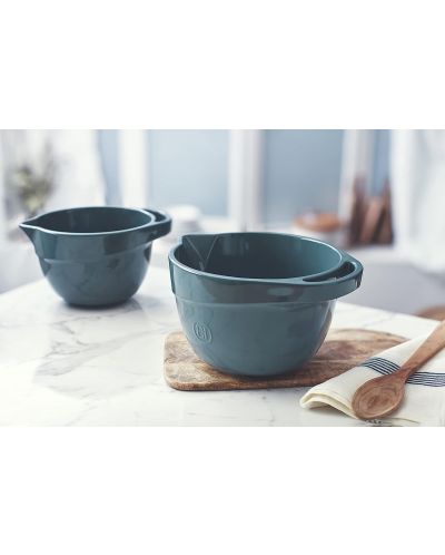 Купа за смесване Emile Henry - Mixing Bowl, 4.5 л, синьо-зелена - 4