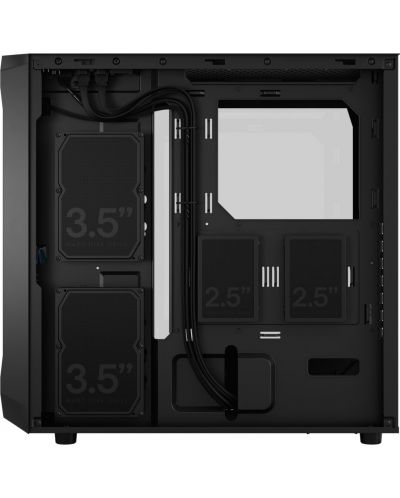 Кутия Fractal Design - Focus 2 RGB, mid tower, черна/прозрачна - 4