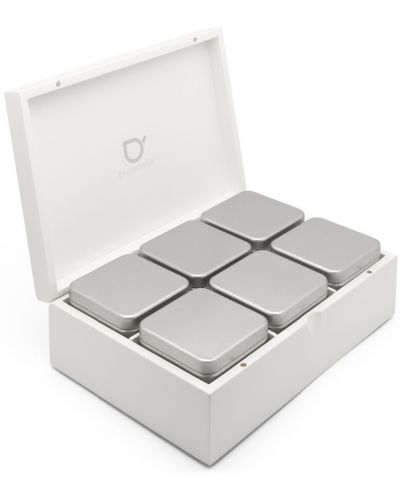 Кутия за чай с 6 канистера Bredemeijer - BR 184015, бяла - 2