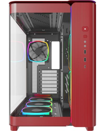 Кутия MONTECH - KING 95 Pro, mid tower, червена/прозрачна - 3
