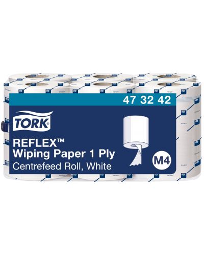Кухненска хартия Tork - Reflex Wiping, M4, 6 х 857 къса, бяла - 2