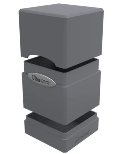 Кутия за карти Ultra Pro Satin Tower - Smoke Grey (100+ бр.) - 2