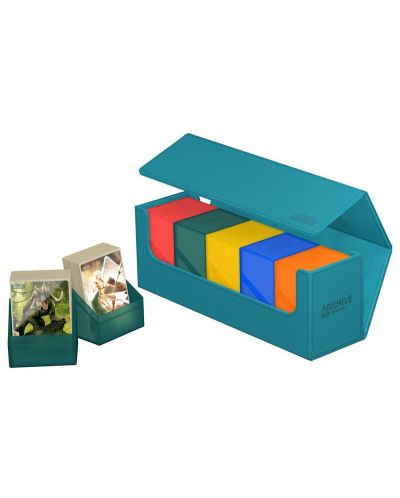 Кутия за съхранение на карти Ultimate Guard Arkhive XenoSkin - Monocolor Petrol (400+ бр.) - 4