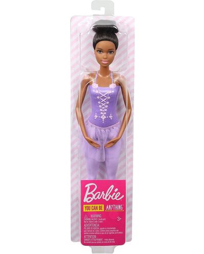 Кукла Mattel Barbie - Балерина, с черна коса и лилава рокля - 1