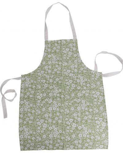 Кухненска престилка на цветя H&S - 60 х 84 cm, памук, зелена - 1