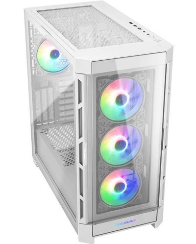 Кутия COUGAR - Duoface Pro RGB, mid tower, бяла/прозрачна - 6