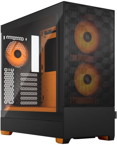 Кутия Fractal Design - Pop Air RGB, mid tower, оранжева/черна/прозрачна - 1