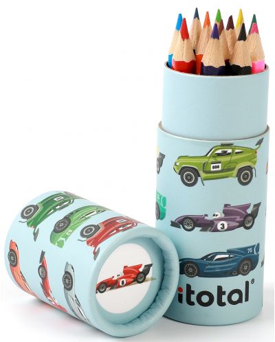 Кутия с моливи I-Total Cars - 12 цвята - 2