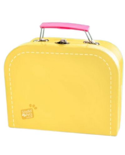 Куфарче за плюшени играчки Studio Pets - С паспорт, 23 cm, жълто - 1